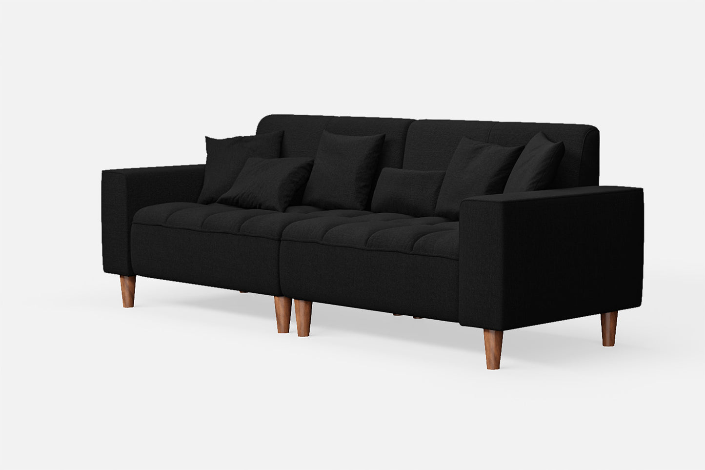 Campania 3 Seater Sofa Black Linen Fabric