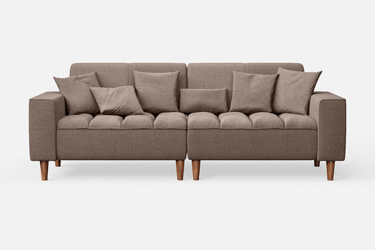 Campania 3 Seater Sofa Caramel Linen Fabric