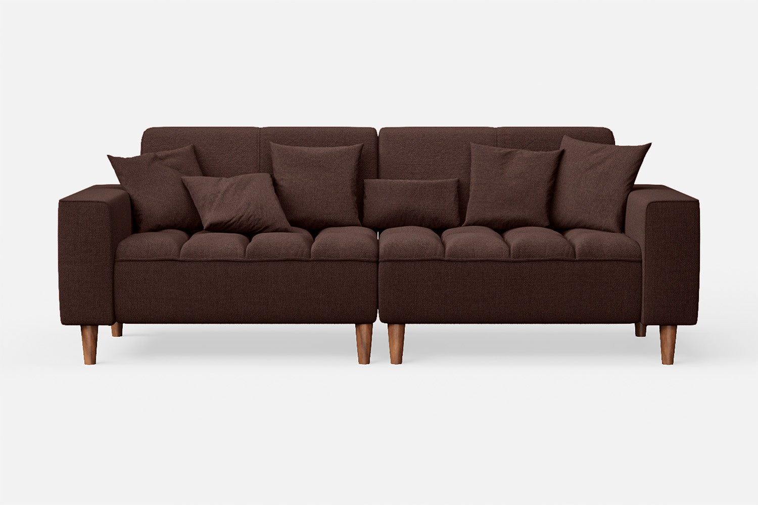 Campania 3 Seater Sofa Coffee Brown Linen Fabric