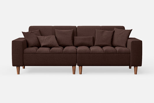 Campania 3 Seater Sofa Coffee Brown Linen Fabric