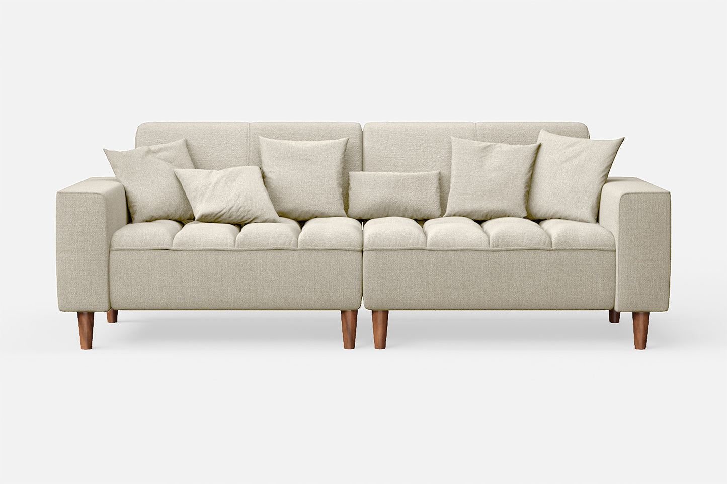 Campania 3 Seater Sofa Cream Linen Fabric