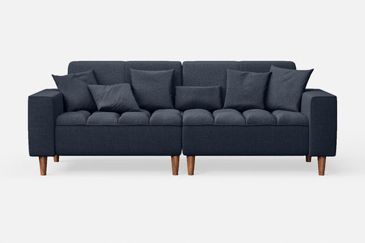 Campania 3 Seater Sofa Dark Blue Linen Fabric