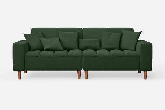 Campania 3 Seater Sofa Forest Green Linen Fabric