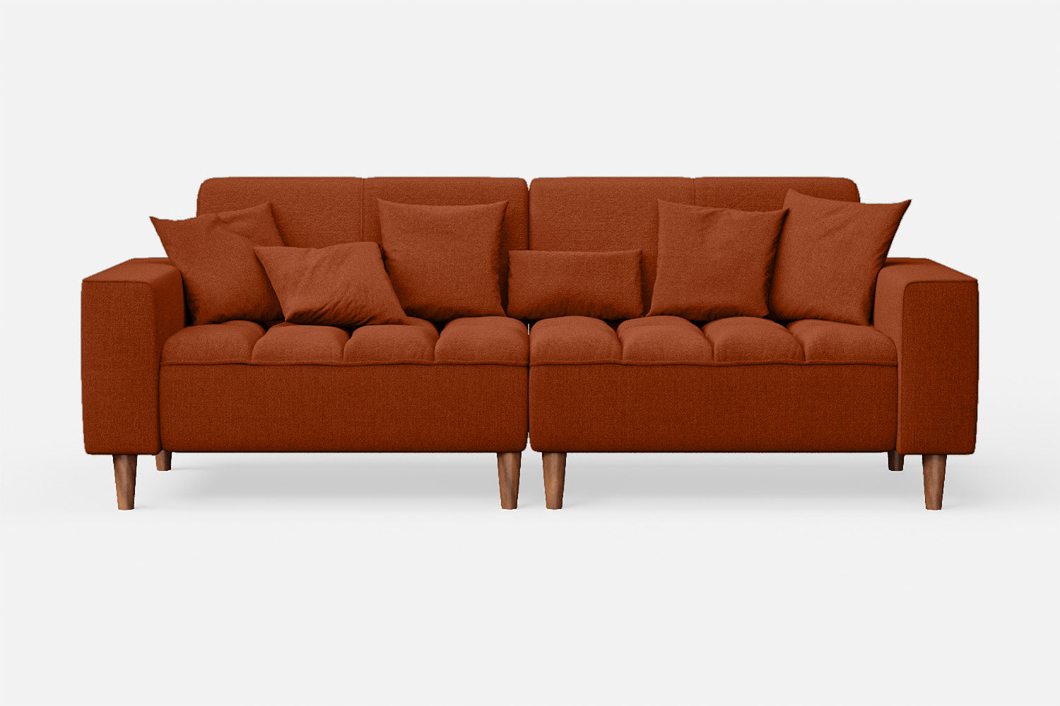 Campania 3 Seater Sofa Orange Linen Fabric