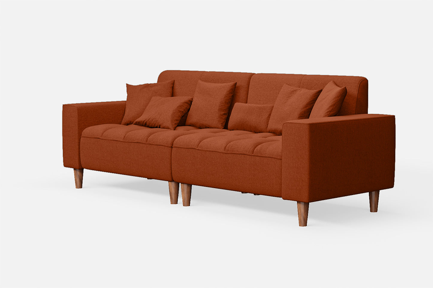 Campania 3 Seater Sofa Orange Linen Fabric