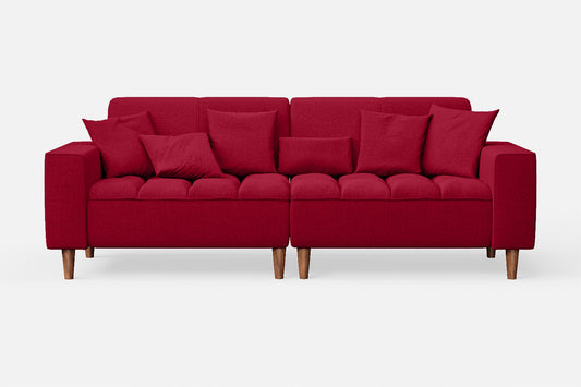 Campania 3 Seater Sofa Red Linen Fabric