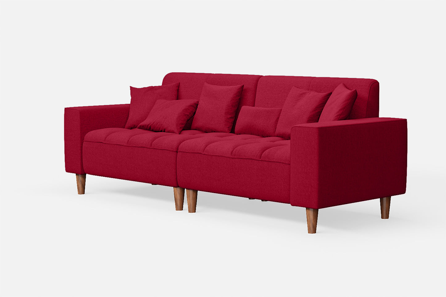 Campania 3 Seater Sofa Red Linen Fabric