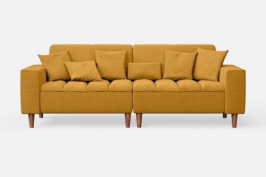 Campania 3 Seater Sofa Yellow Linen Fabric