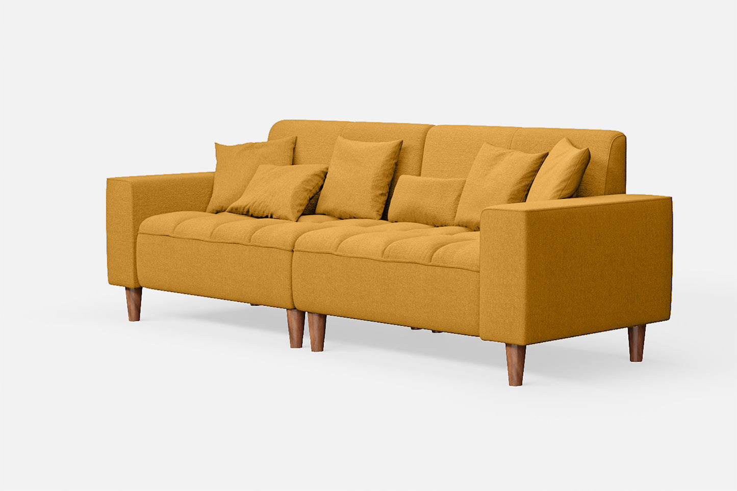 Campania 3 Seater Sofa Yellow Linen Fabric