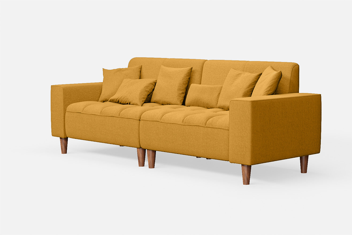 Campania 3 Seater Sofa Yellow Linen Fabric