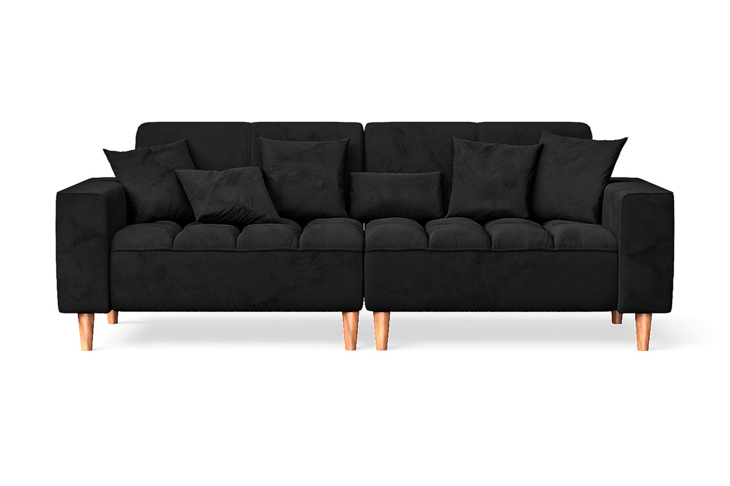 Campania 3 Seater Sofa Black Velvet