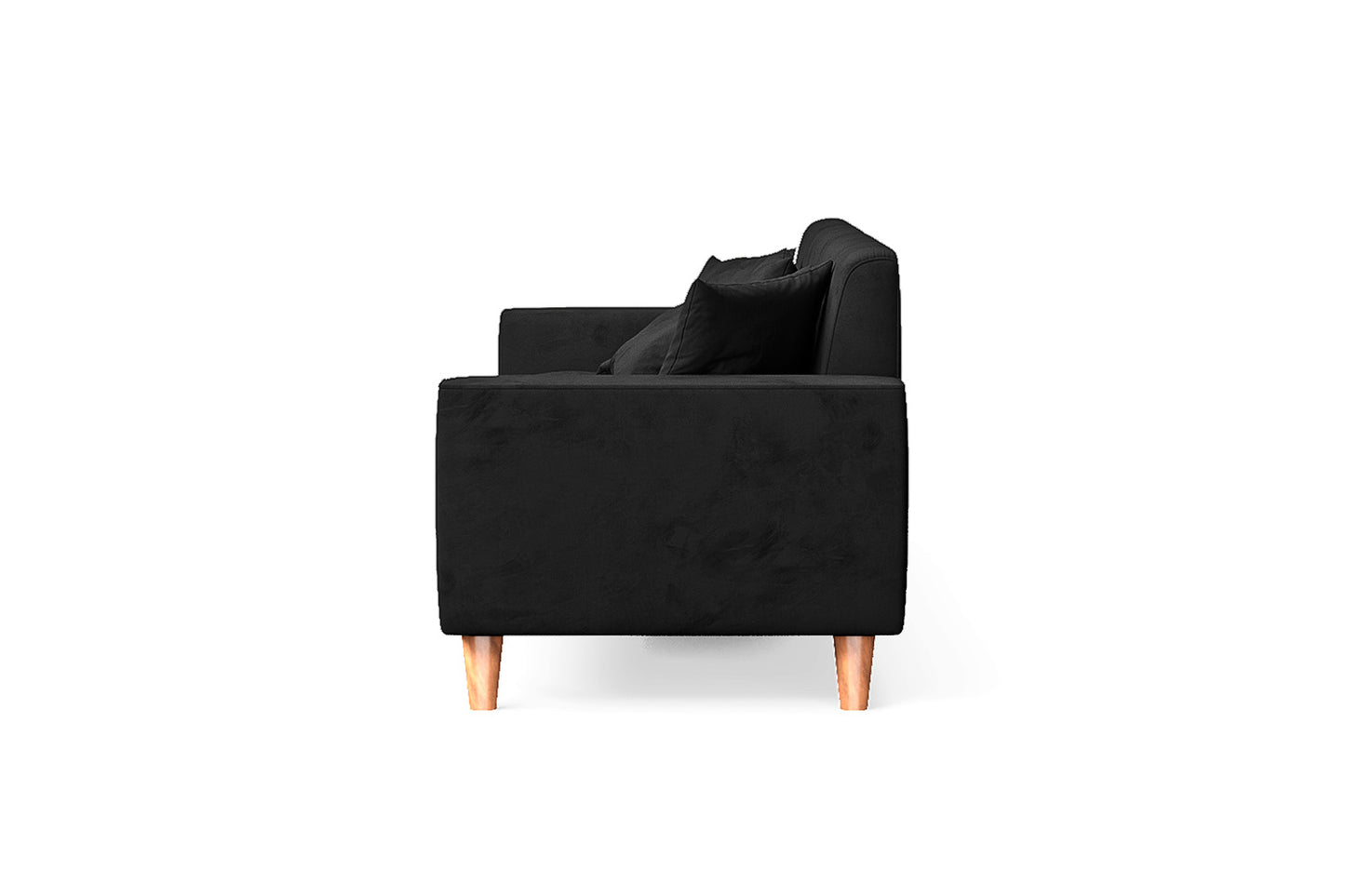 Campania 3 Seater Sofa Black Velvet