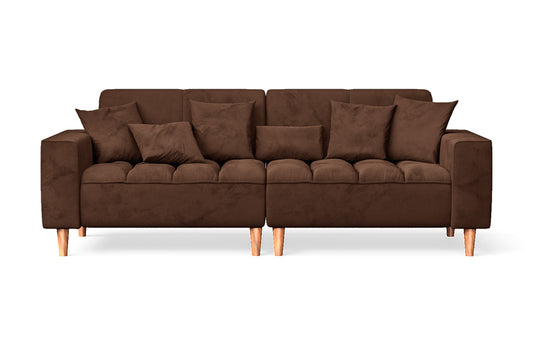 Campania 3 Seater Sofa Coffee Brown Velvet