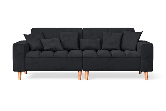 Campania 3 Seater Sofa Dark Grey Velvet