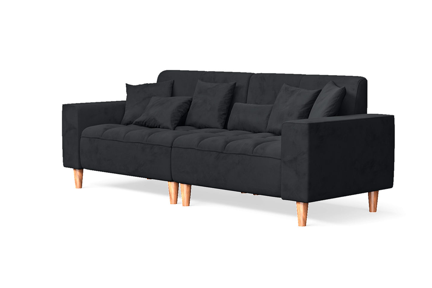 Campania 3 Seater Sofa Dark Grey Velvet