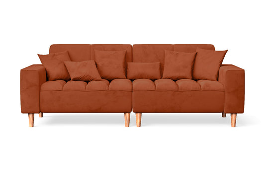 Campania 3 Seater Sofa Orange Velvet