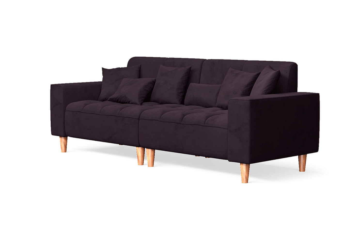 Campania 3 Seater Sofa Purple Velvet