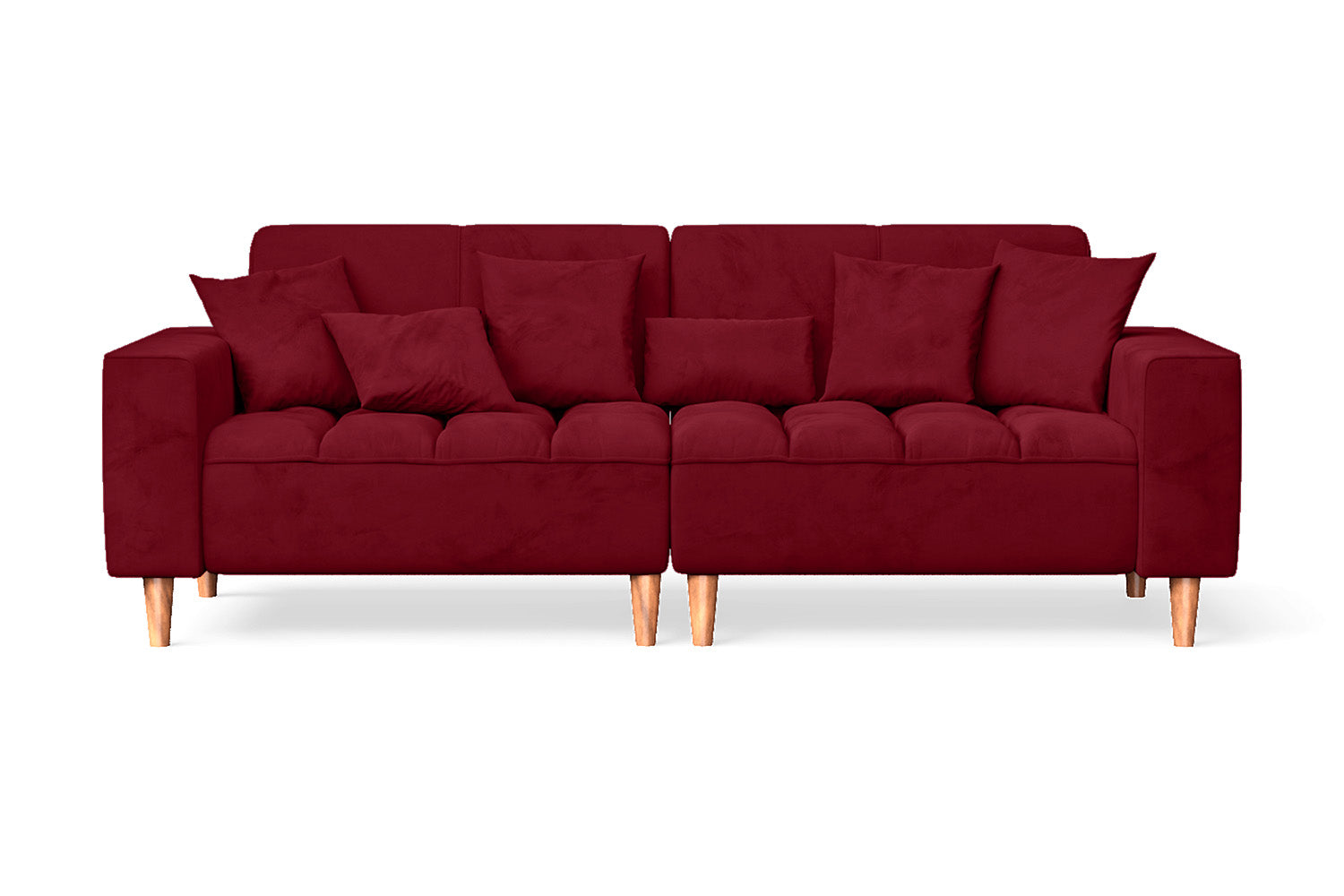 Campania 3 Seater Sofa Red Velvet