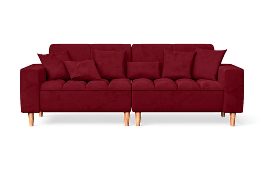 Campania 3 Seater Sofa Red Velvet