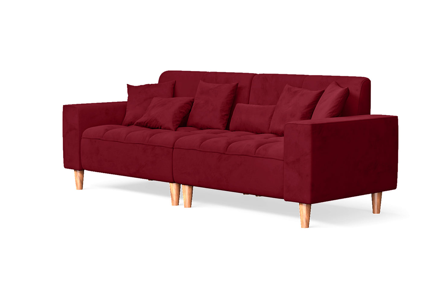 Campania 3 Seater Sofa Red Velvet