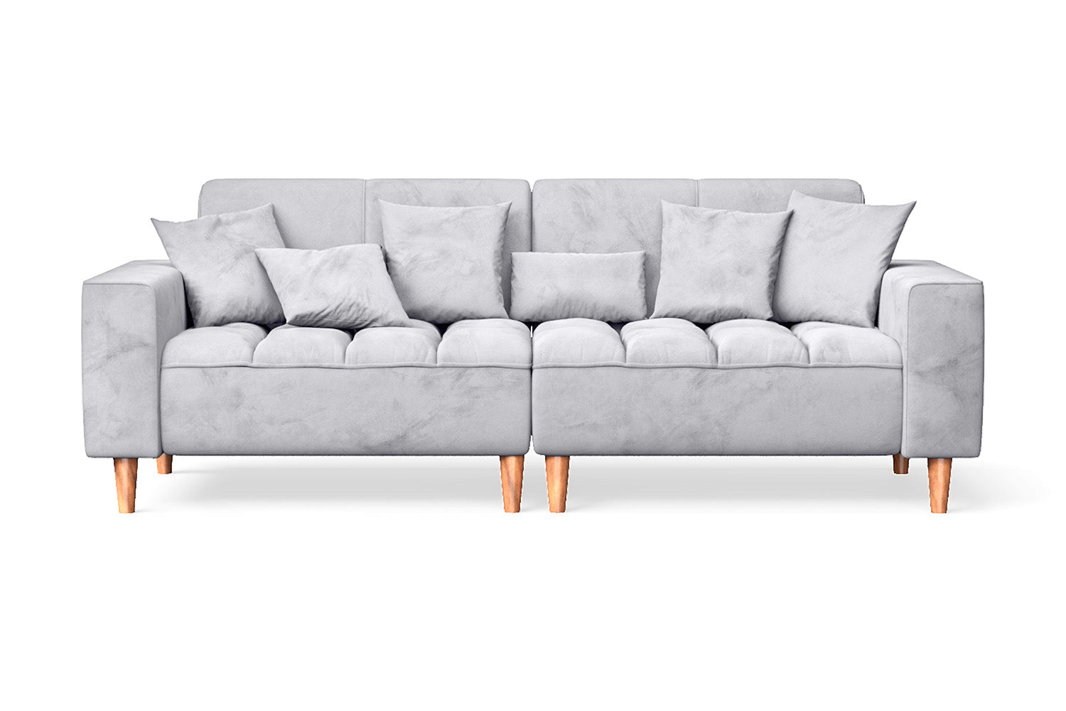 Campania 3 Seater Sofa Silver Velvet