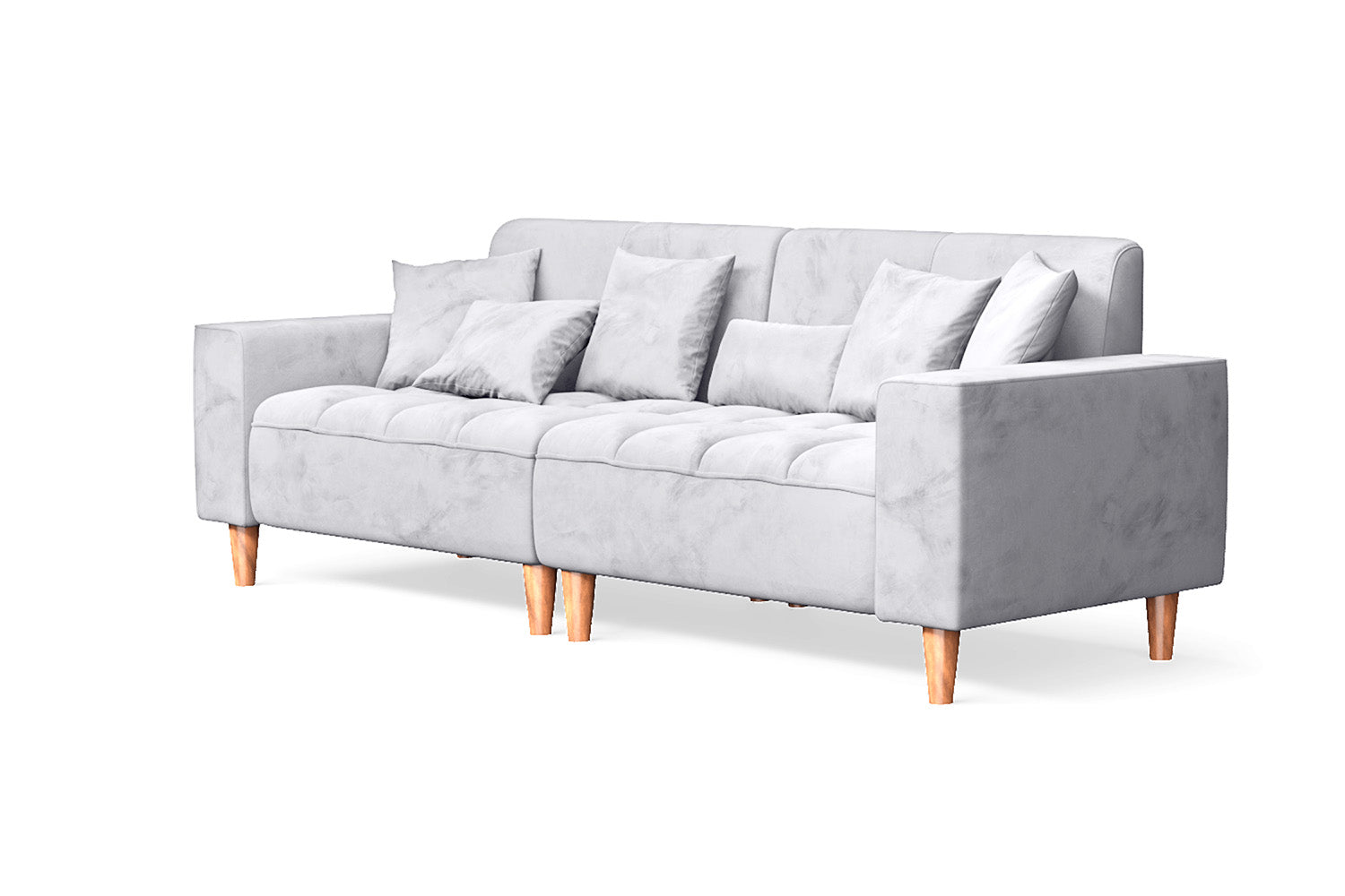 Campania 3 Seater Sofa Silver Velvet