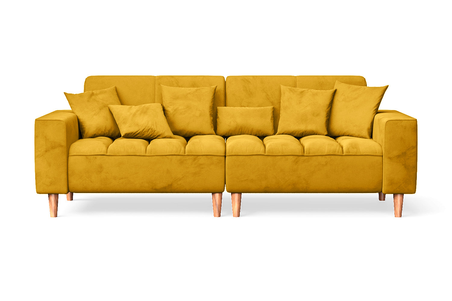 Campania 3 Seater Sofa Yellow Velvet