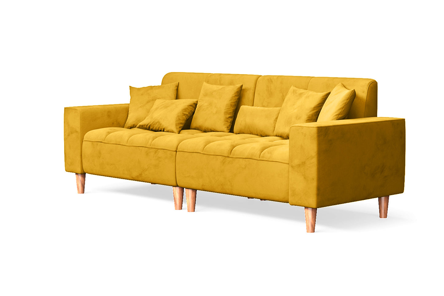 Campania 3 Seater Sofa Yellow Velvet