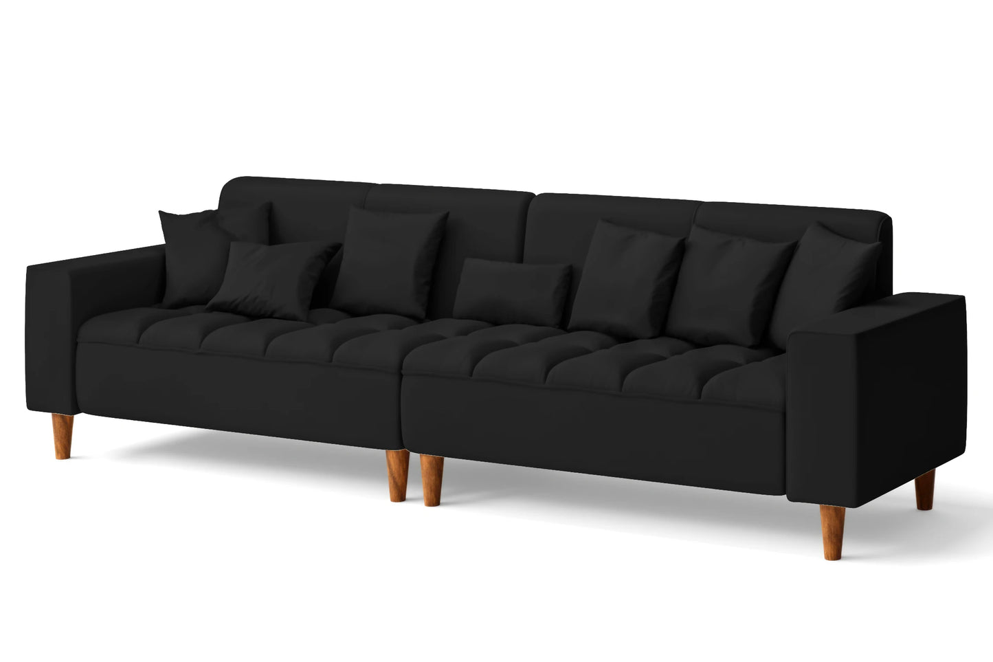 Campania 4 Seater Sofa Black Leather