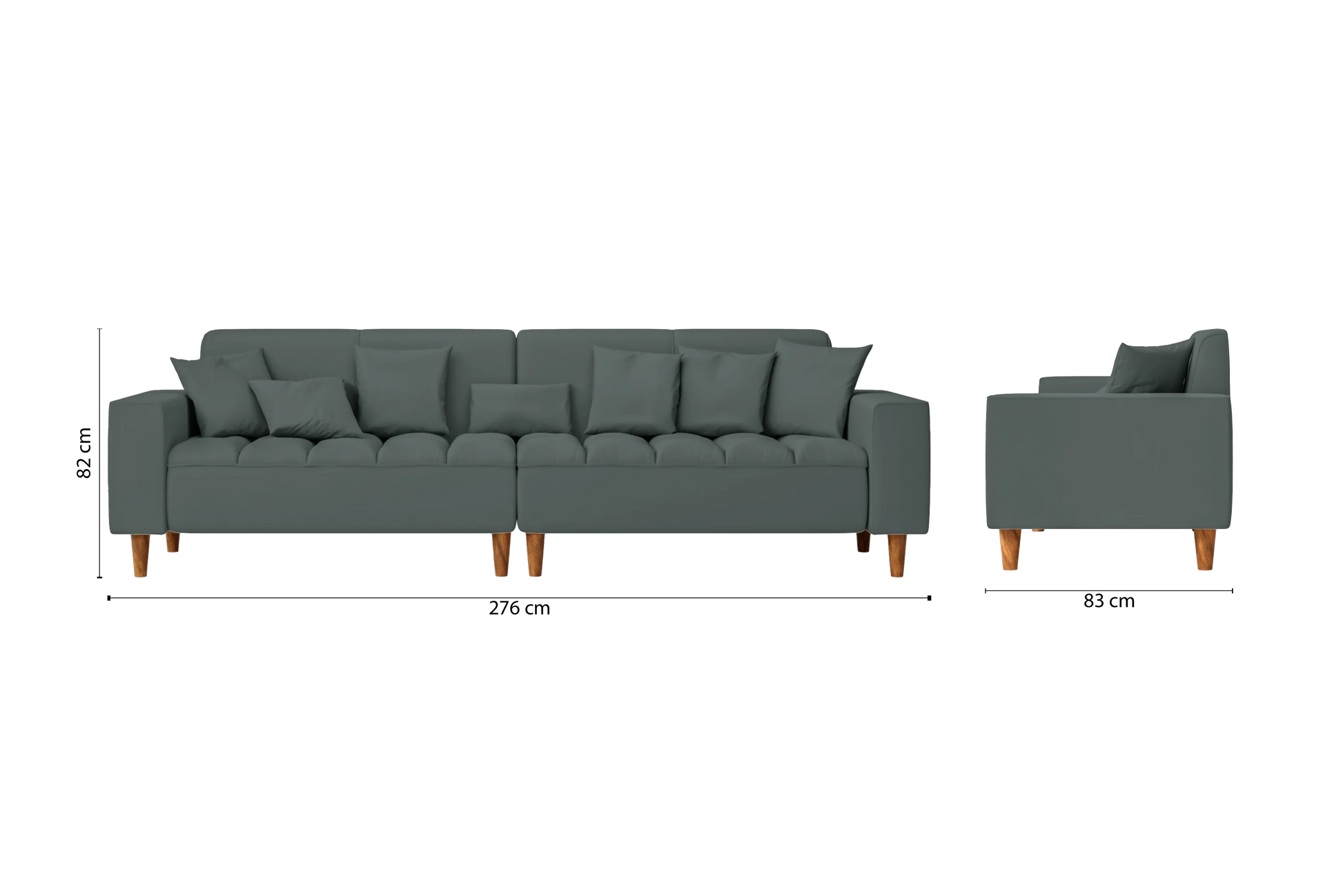 Campania 4 Seater Sofa Dusky Turquoise Leather