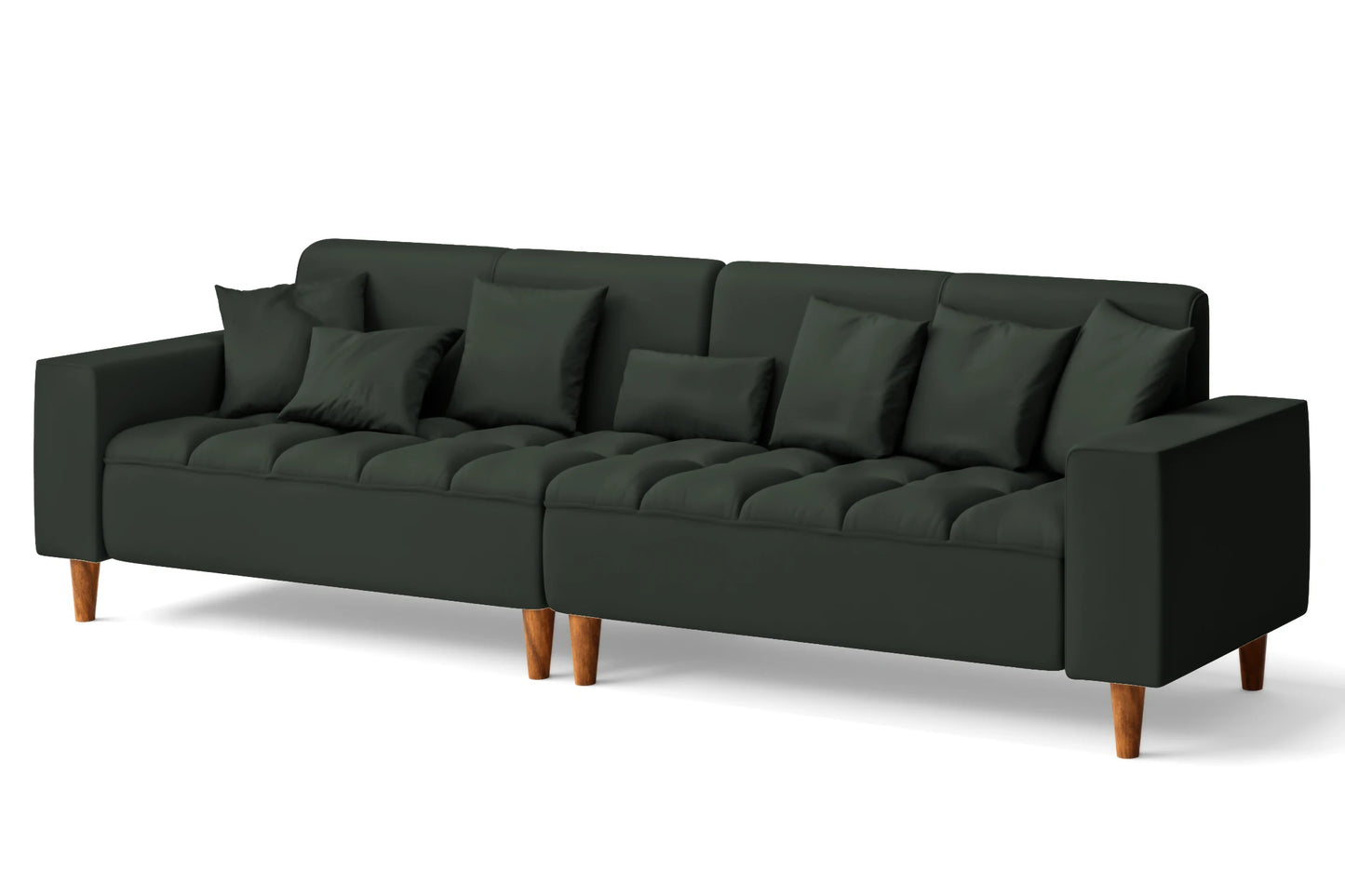 Campania 4 Seater Sofa Green Leather