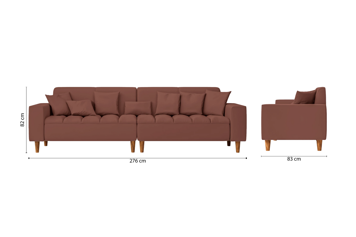 Campania 4 Seater Sofa Mauve Leather