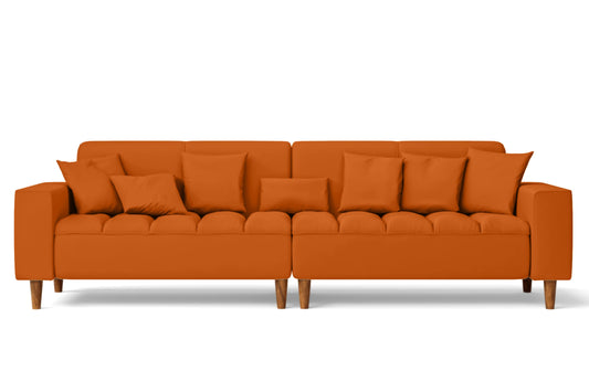 Campania 4 Seater Sofa Orange Leather