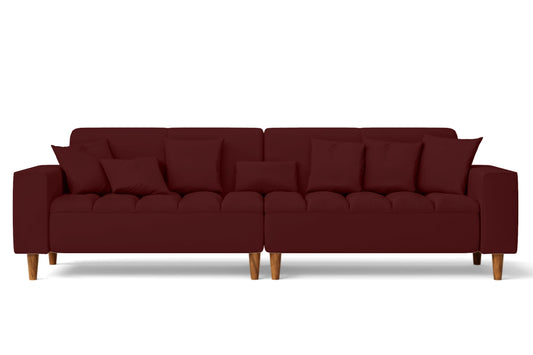 Campania 4 Seater Sofa Red Leather