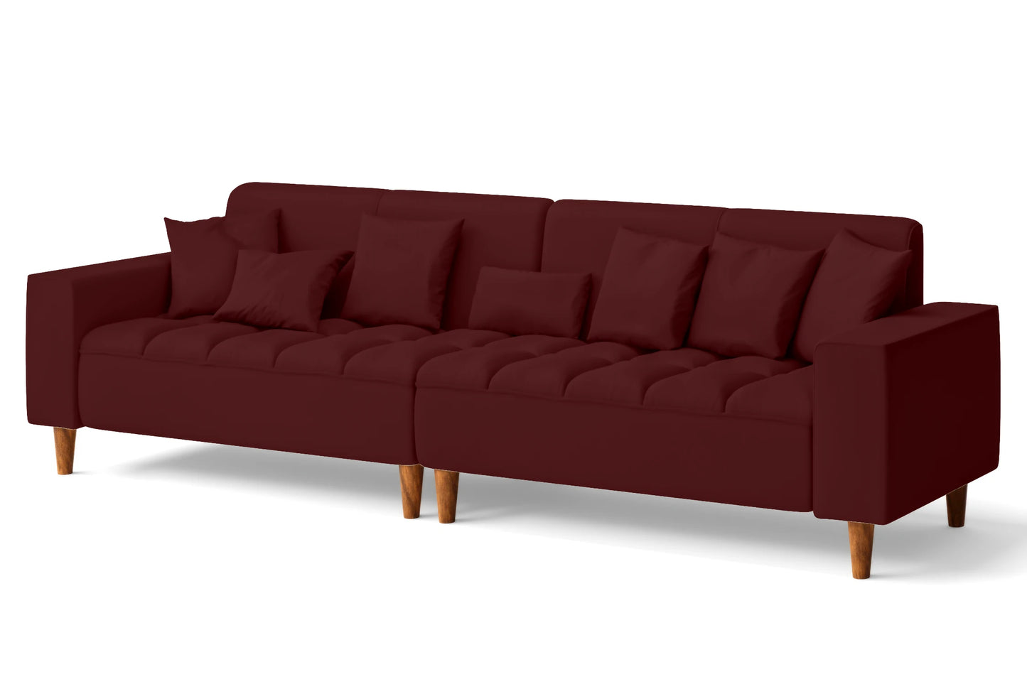 Campania 4 Seater Sofa Red Leather