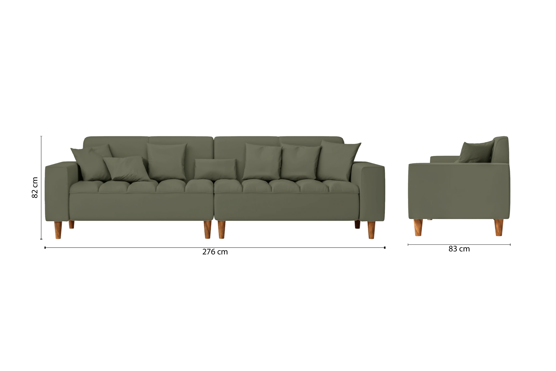 Campania 4 Seater Sofa Sage Leather