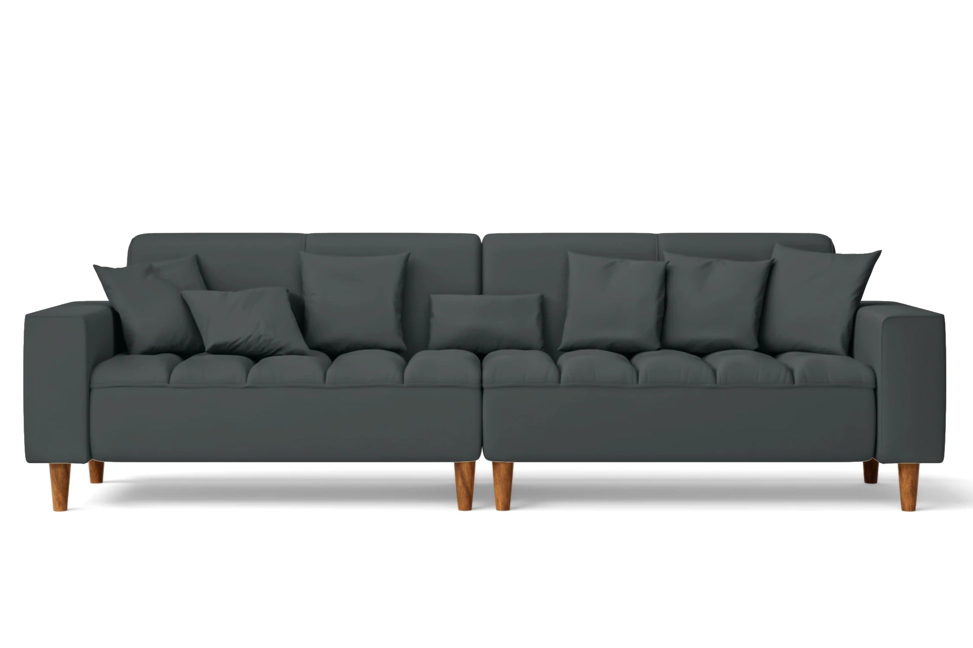 Campania 4 Seater Sofa Slate Leather