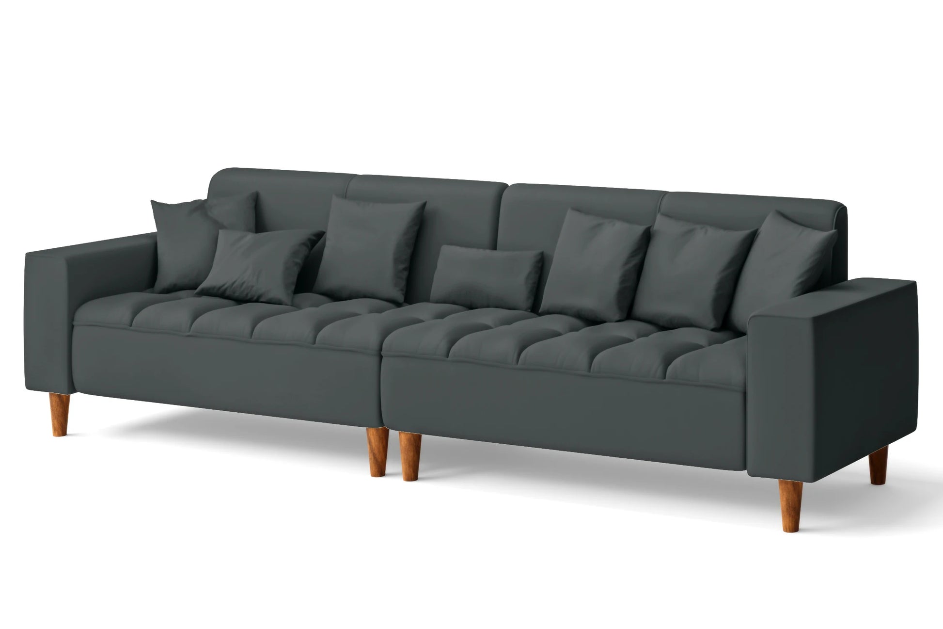 Campania 4 Seater Sofa Slate Leather