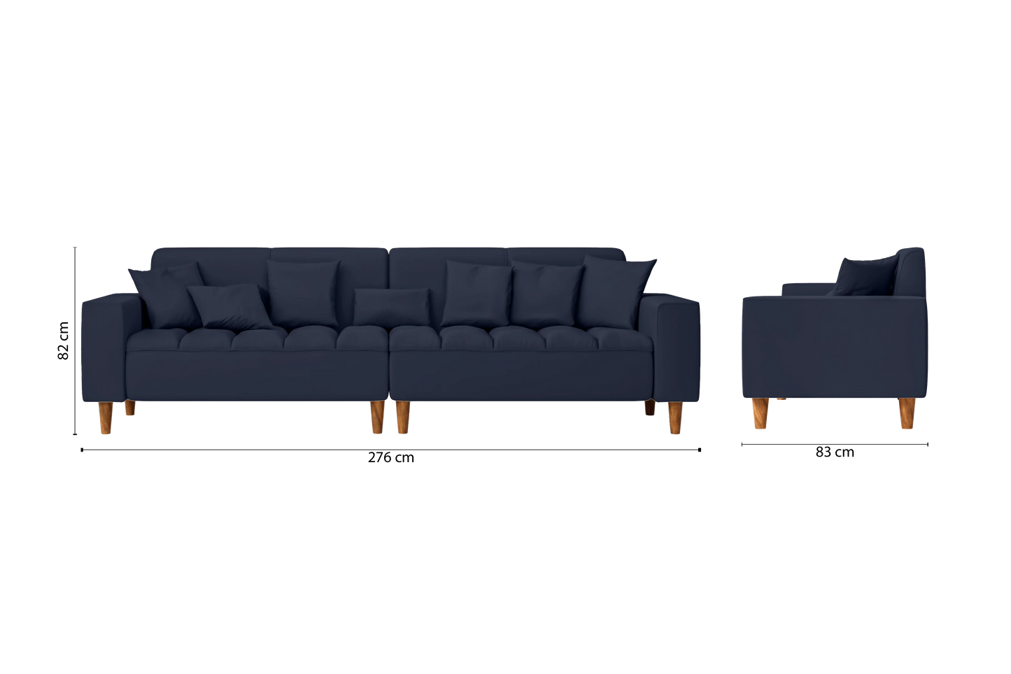 Campania 4 Seater Sofa Spruce Leather