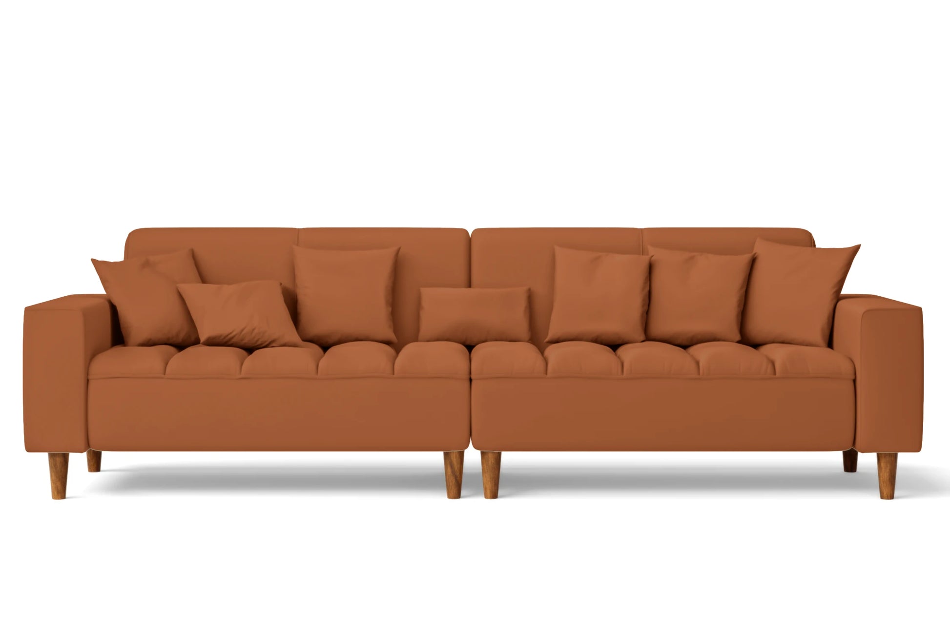 Campania 4 Seater Sofa Tan Brown Leather