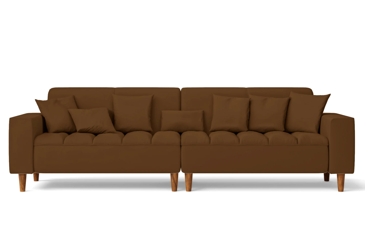 Campania 4 Seater Sofa Walnut Brown Leather