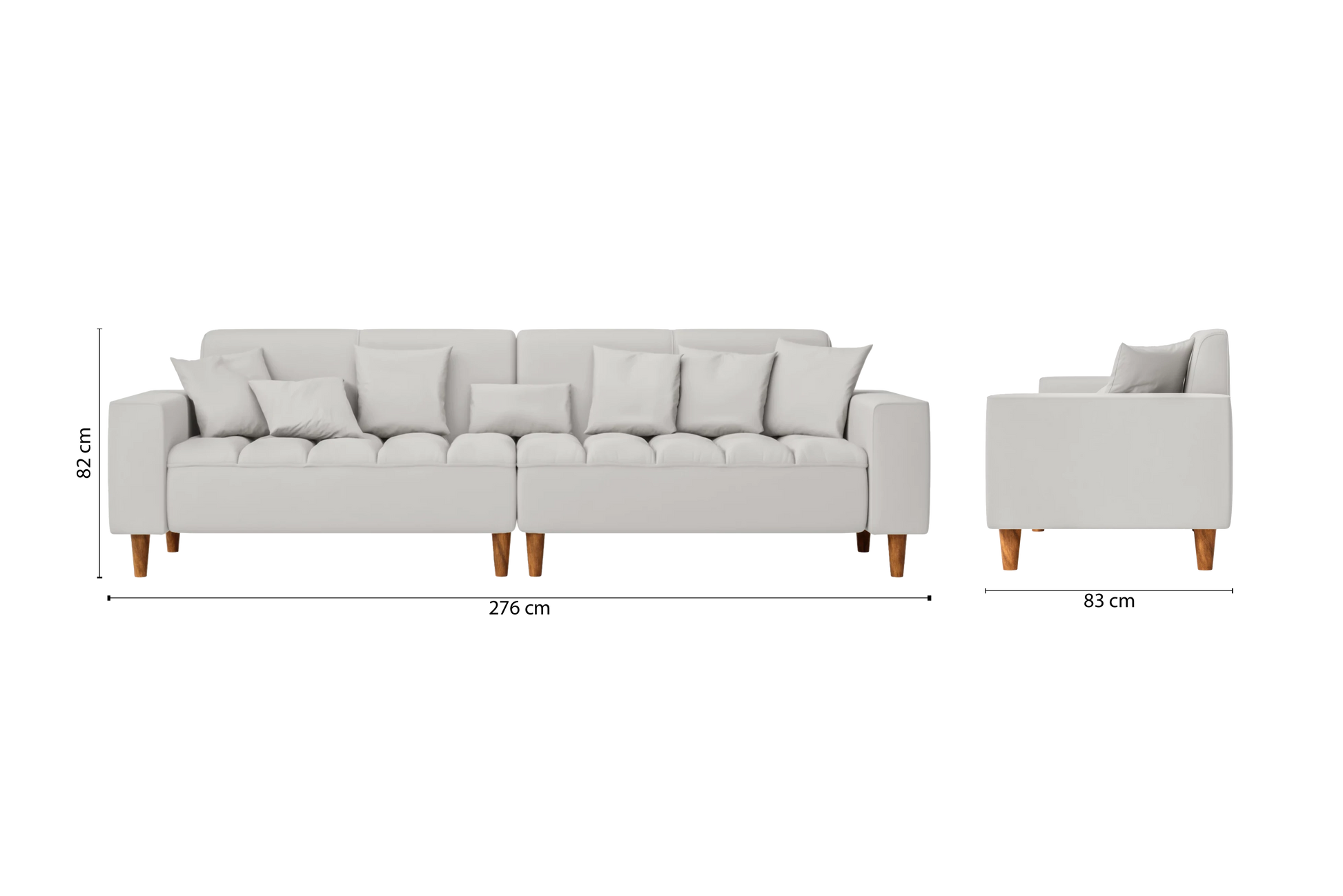 Campania 4 Seater Sofa White Leather