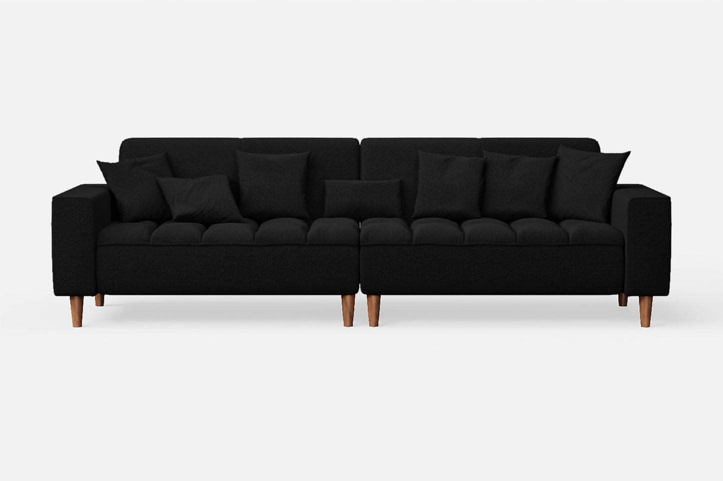 Campania 4 Seater Sofa Black Linen Fabric