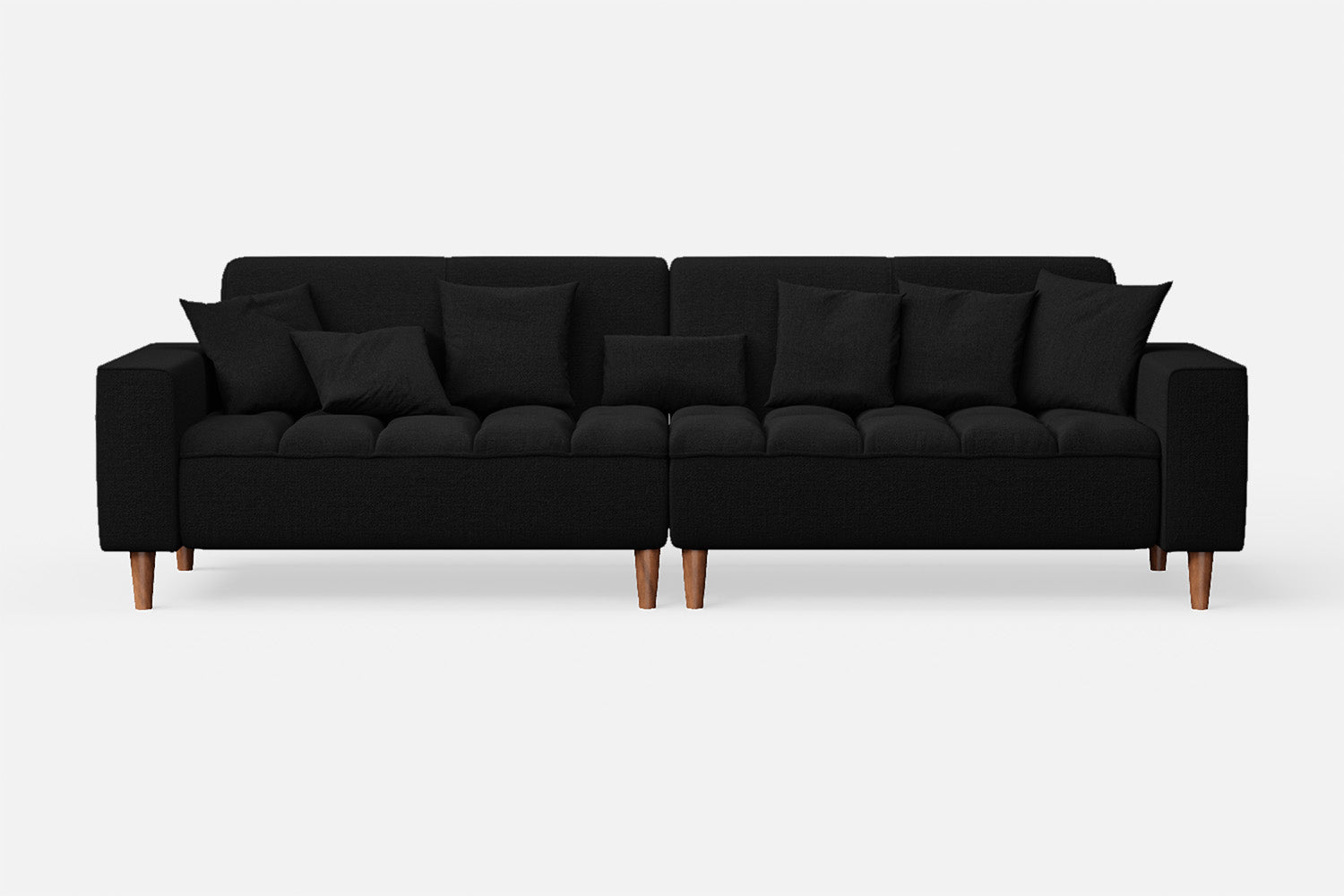 Campania 4 Seater Sofa Black Linen Fabric