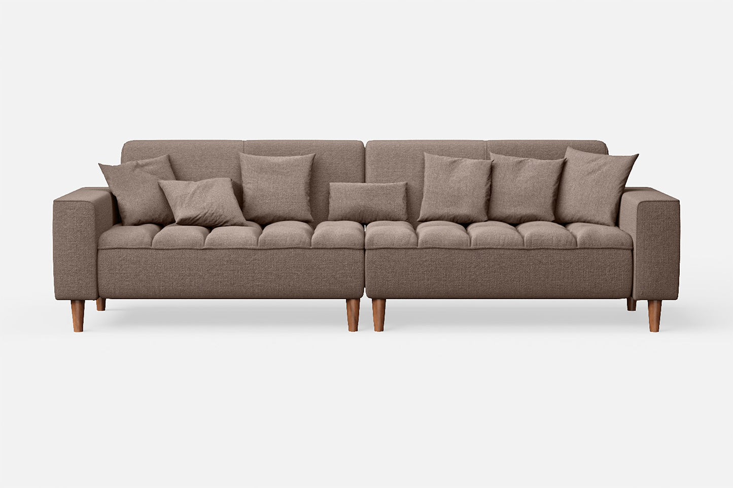 Campania 4 Seater Sofa Caramel Linen Fabric