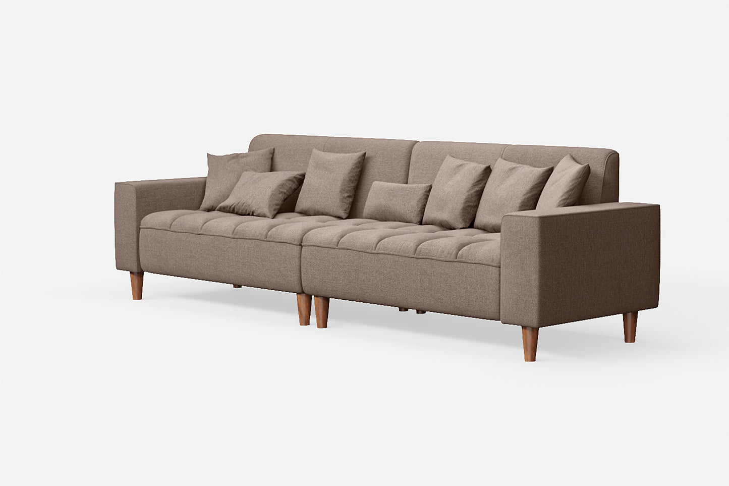 Campania 4 Seater Sofa Caramel Linen Fabric