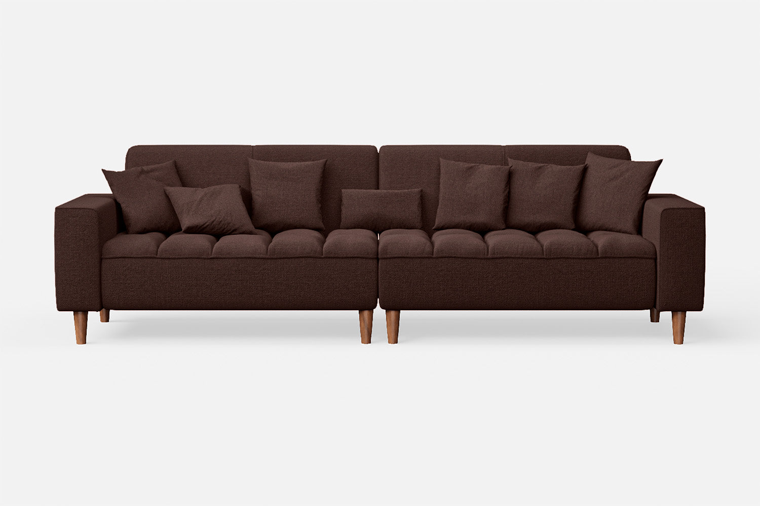 Campania 4 Seater Sofa Coffee Brown Linen Fabric