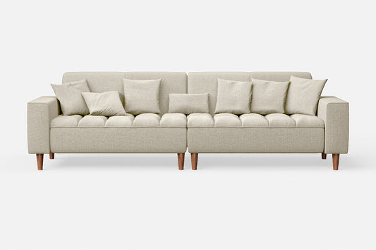 Campania 4 Seater Sofa Cream Linen Fabric