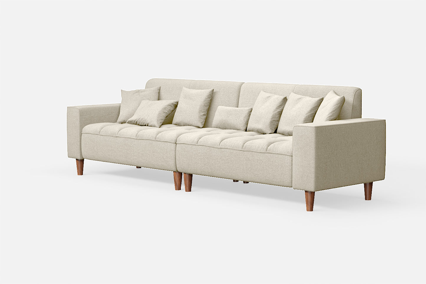 Campania 4 Seater Sofa Cream Linen Fabric