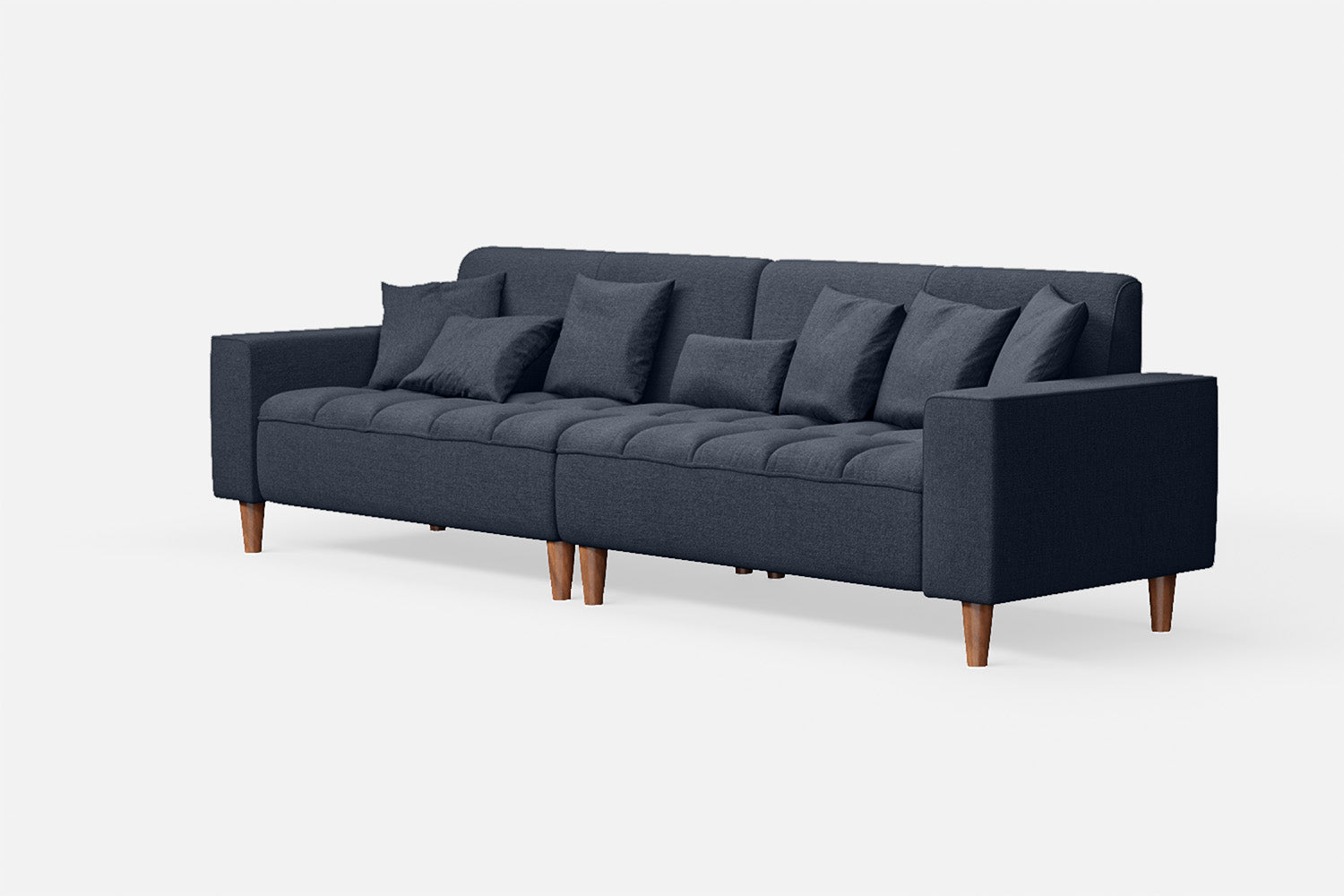 Campania 4 Seater Sofa Dark Blue Linen Fabric